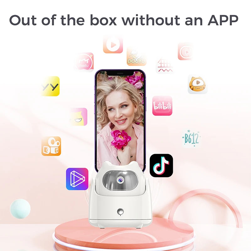 AI顔認識・自動追尾、360°カメラスタンド(スマホ/タブレット用 iPhone/Ipad/Android etc..)(そのまま使える。アプリも、ジンバルも不要)